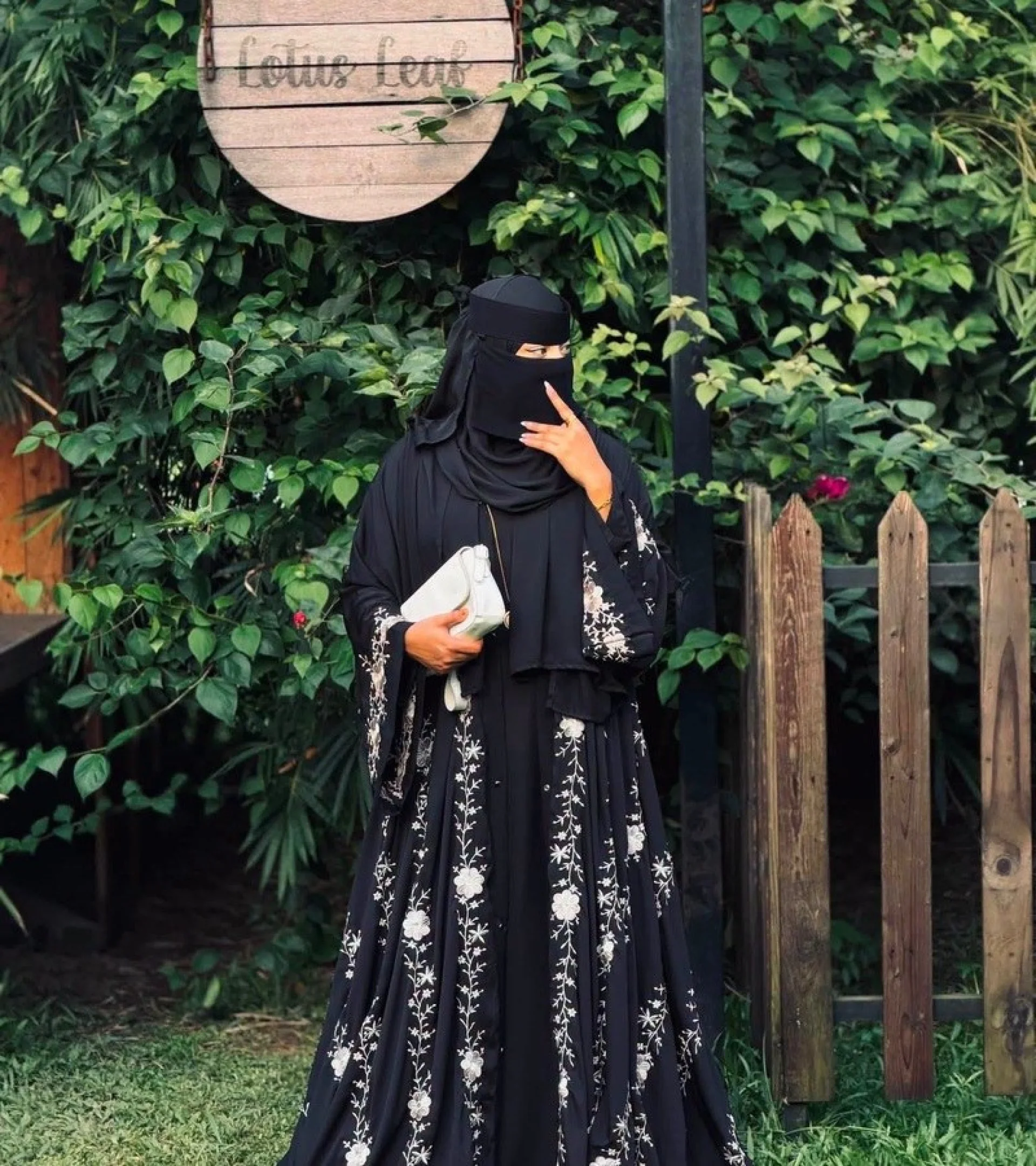 Embroidered Black Borka with Niqab